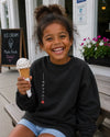 Kids Custom Japanese Name Sweatshirt – Minimalist Katakana Edition